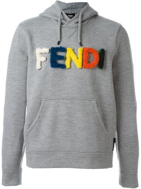 fendi grey hoodie|authentic Fendi hoodie.